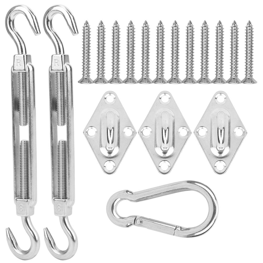 Stainless Steel Hardware Kit Screw Rhombus Hook Spring Buckle Shade Sail Accessory