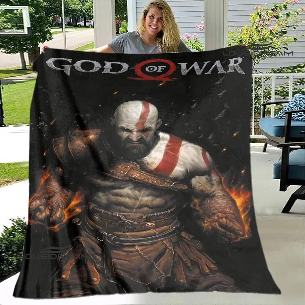 Game God of War Printed Blanket Picnic Blanket Warm Flannel Blankets Home Bed Linings Blankets for Beds Birthday Gift