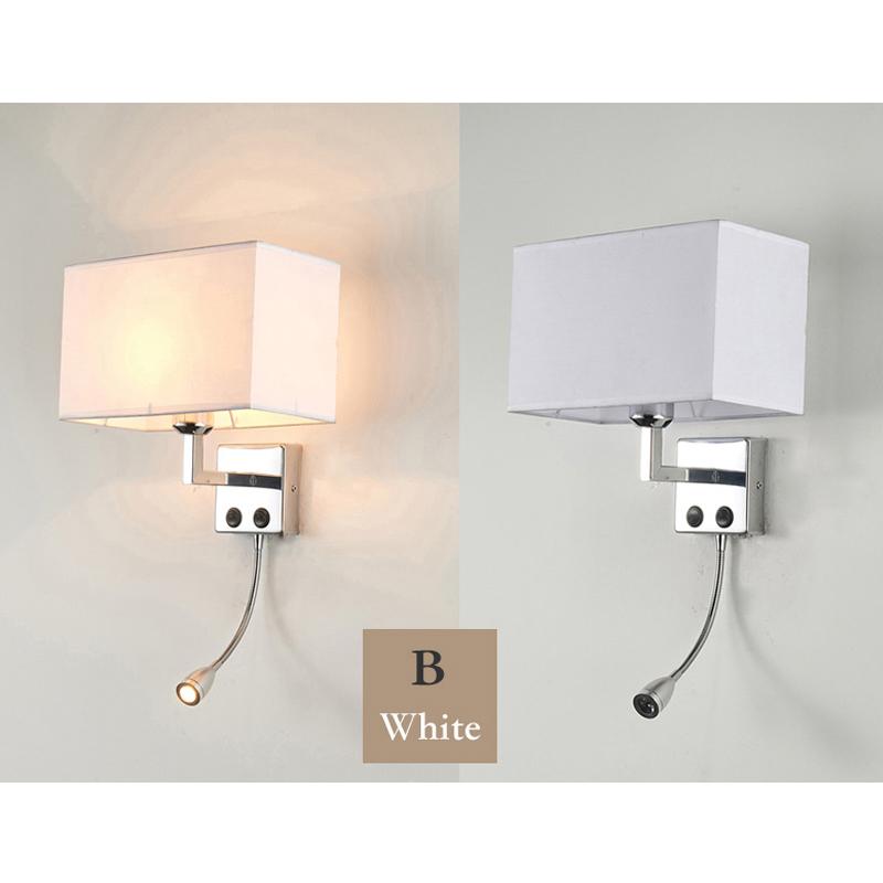 Applique Murale LED d'Intérieur Moderne Créative Chevet de Chambre à Coucher avec Interrupteur Interface USB Hôtel Applique Murale en Tissu Bra