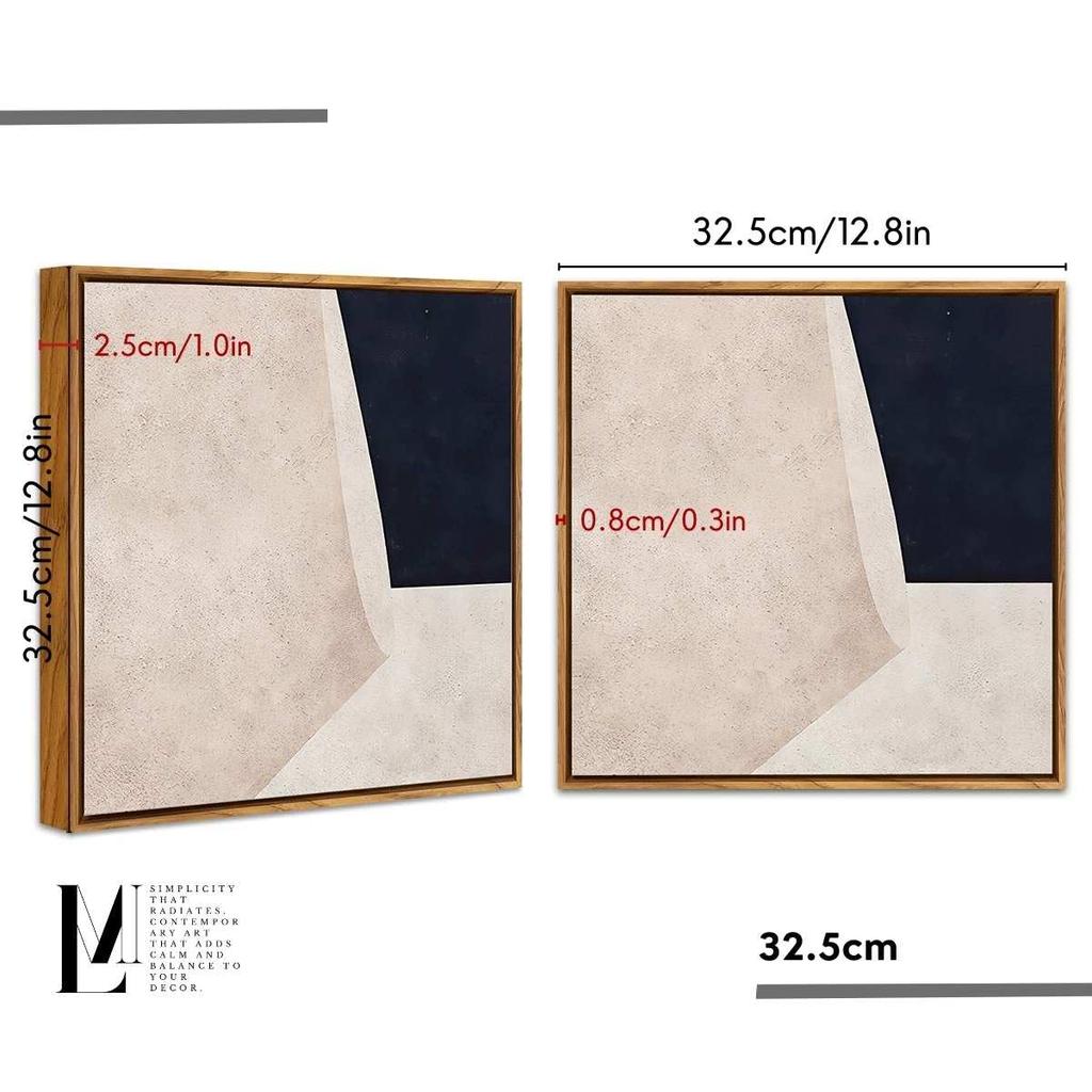TOKYO ART LABO LUMIRA Pannello Artistico 32cm Greige Scandinavo Decorazione Murale Moderna