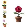 DIY Handgemachte Gestrickte Blume Topfpflanze Florale Kunst Dekoration