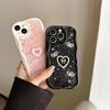 Cream Style Phone Case For Iphone17Promax Bow Tie Love Apple 15 Glitter Sequin 8 Holes