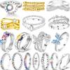 925 Silver Rainbow Colorful Zircon Closed Ring For Women Valentine's Birthday Fine Gifts Wedding Jewelry Accessories