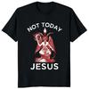 Not Today Jesus Gift for A Satanic Atheist Halloween Graphic Art Tees T Shirt Gothic Baphomet Goat Rose T Shirt Graphic T Shirts