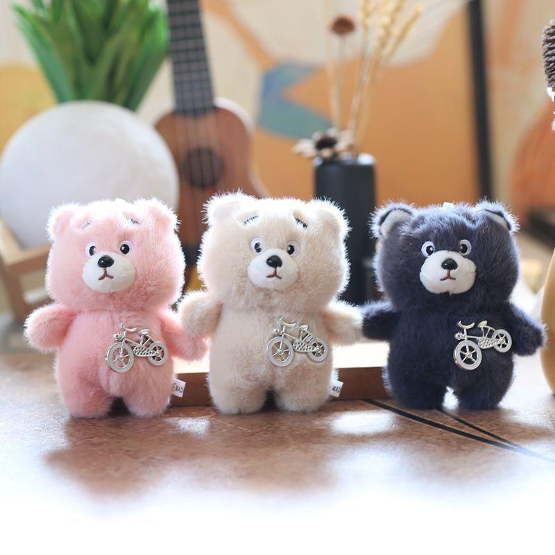 Little Bear Bicycle Plush Pendant Bag Hanging Decoration Keychain Doll Animal