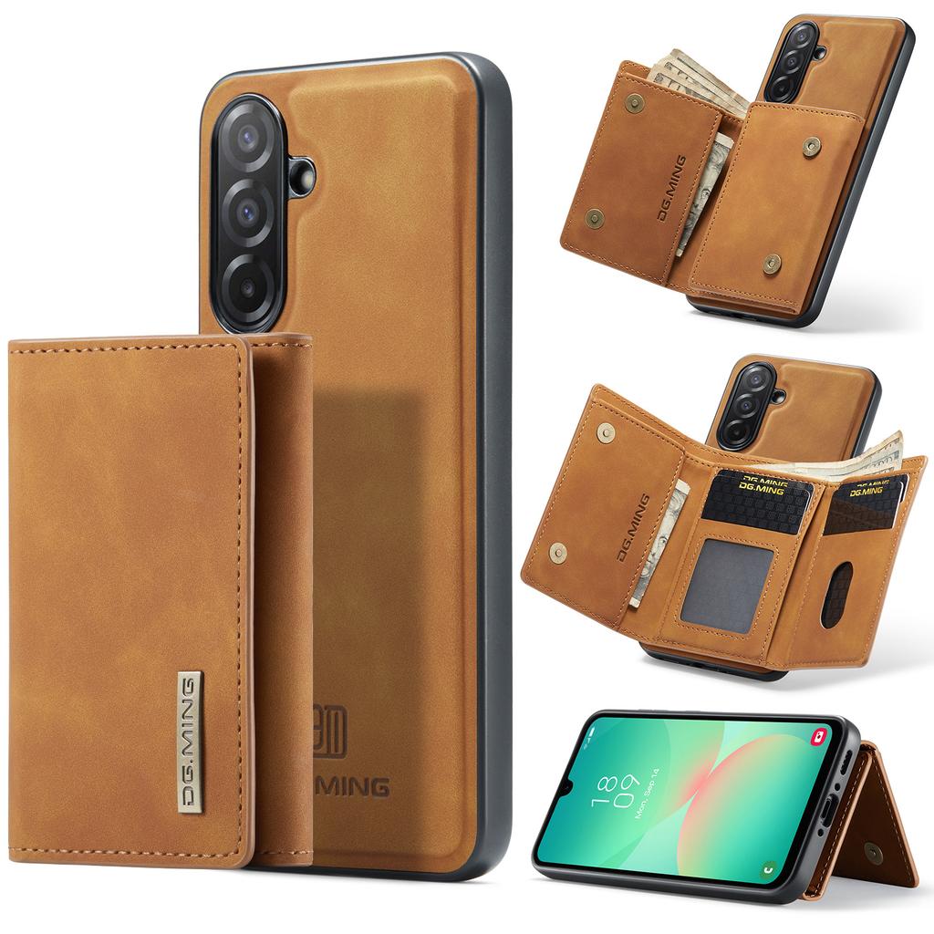 DG.MING M1 Series for Samsung Galaxy A26 5G Case Kickstand PU Phone Cover with Detachable Wallet