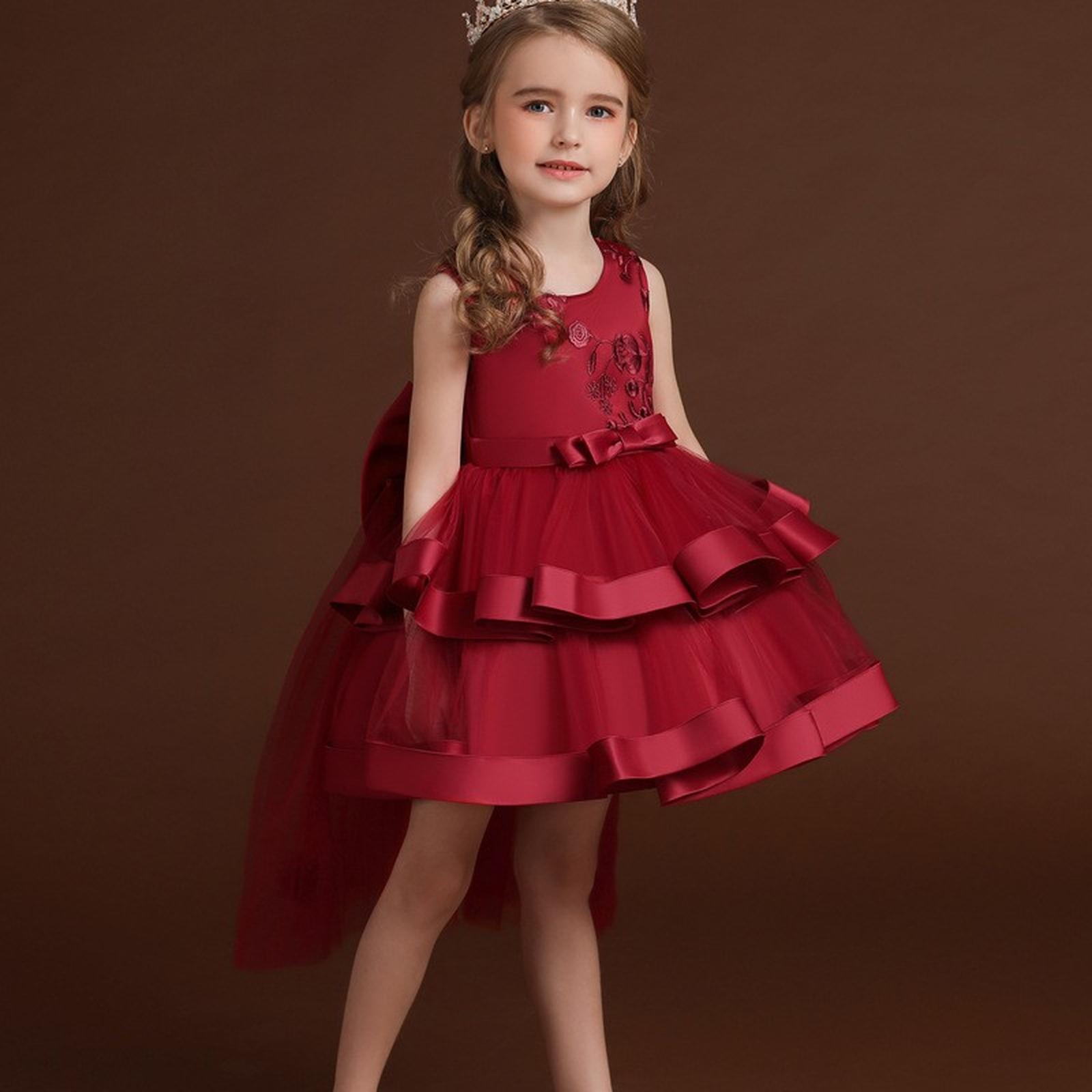 

Платье принцессы для девочек для выступления 150 винный