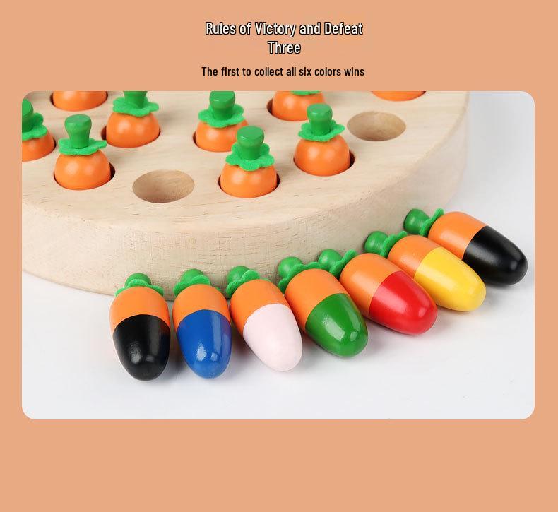 Children's Educational Carrot Mushroom Memory Chess Game: Enhances Focus & Parent-Child Interaction
