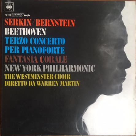 LP Record BEETHOVEN, SERKIN / BERNSTEIN, NEW  - Piano Concerto No. 3 - Choral Fanta S72223 CBS 1969 Italy Classical Used