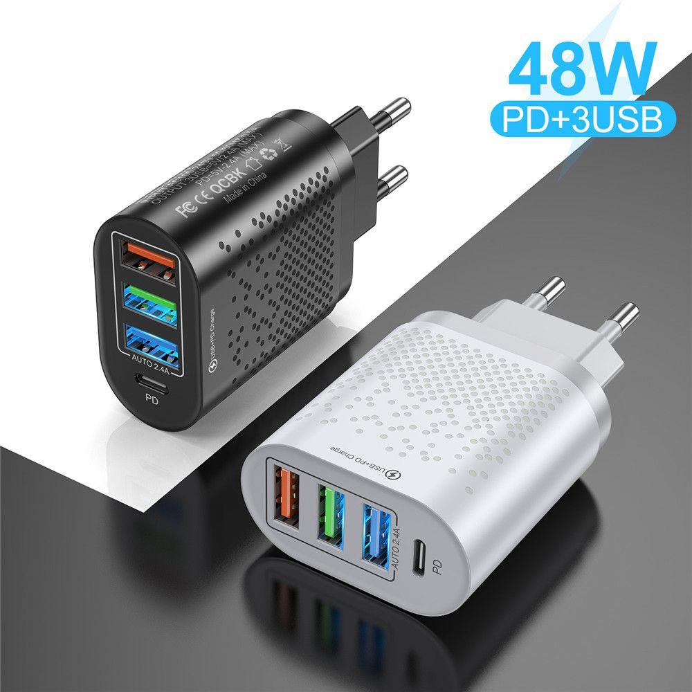 EU UK US QC3.0 48W Charger Adapter Quick Charger PD 3 USB Charger