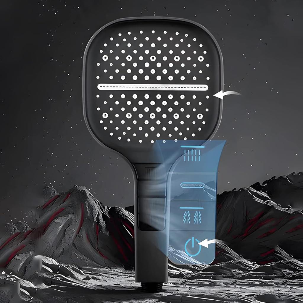 8-Speed Oversized Panel Pressurized Shower Head, Shower Heads With Handheld Spray Combo, High Pressure Water Saving Showerhead with Filter Beads with