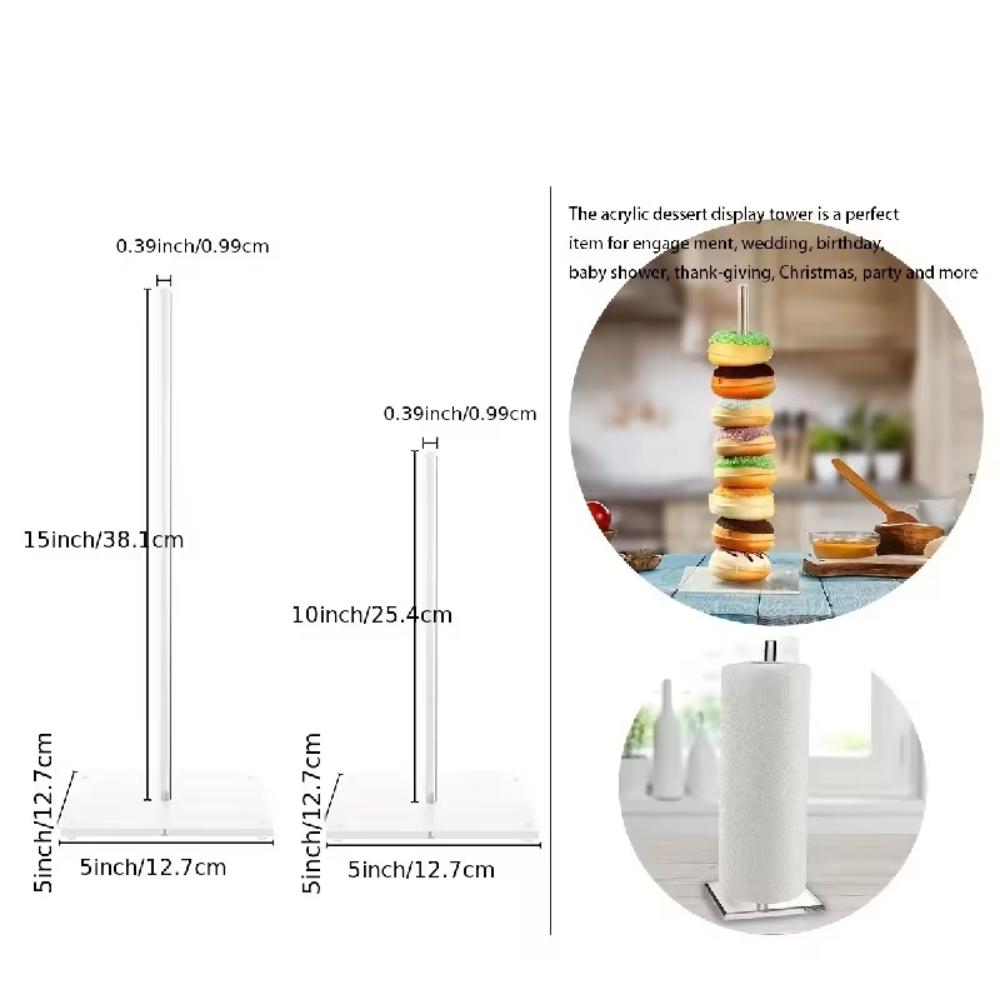 Acrylic Donut Stand, Removable Clear Donut Display Stand Bagels Holder for Party Wedding Birthday Treat Display Corner Decor