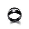 European & American 14MM Large Black & White Diamond-Set Ceramic Couple Rings - Elegant & Fashionable.