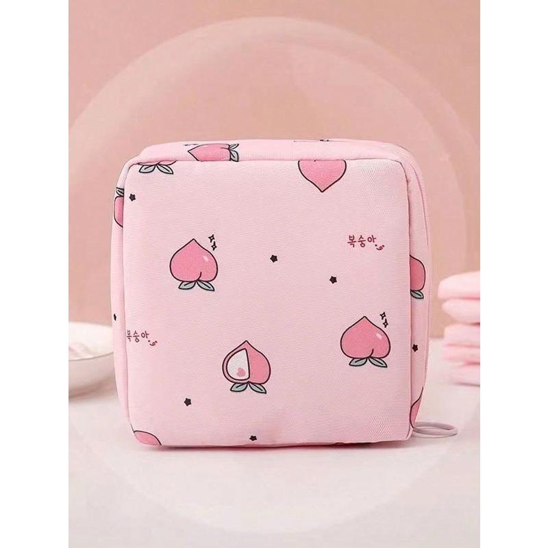 Large Capacity Sanitary Napkin Storage Bag, Cartoon Pattern Sanitary Napkin Storage Bag,  Multi-Purpose Waterproof Storage Bag