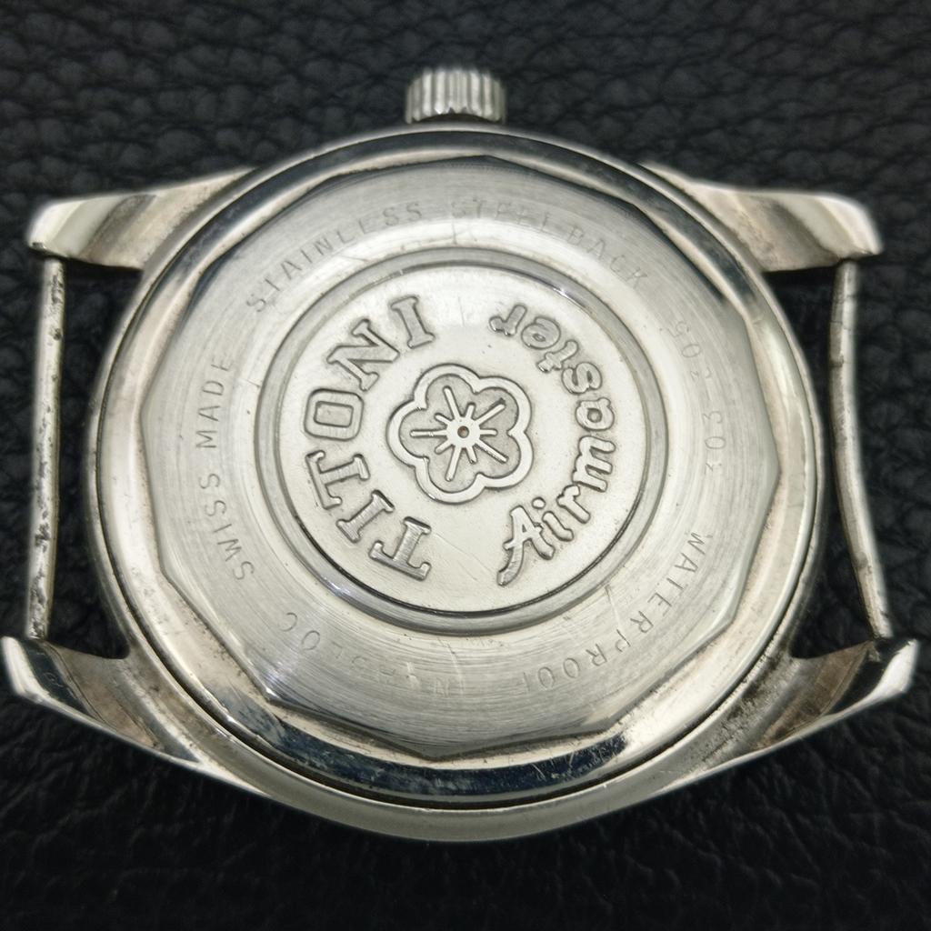 Titoni AIRMASTER TITOFLEX HANDAUFZUG VINTAGE SCHWEIZER HERREN GELBE UHR a705115-1