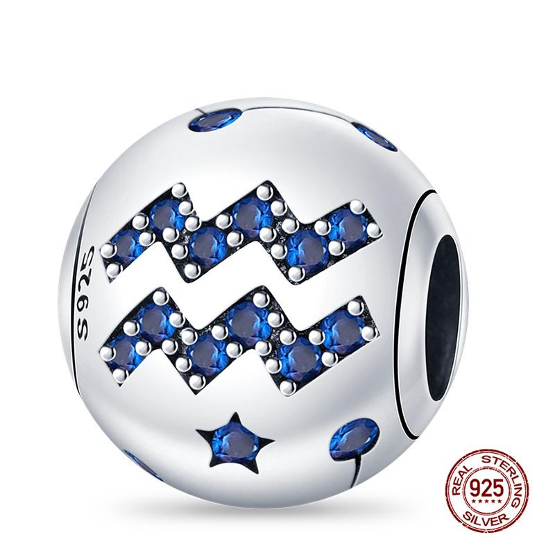 Original Charms Copper Twelve Constellations Charms Beads Fits Womens 3Mm Original Bracelets Necklace Diy Fine Jewelry Gifts