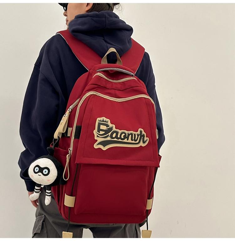 Рюкзак для путешествий большой емкости для старшеклассников ретро-колледжа белый — фото 6