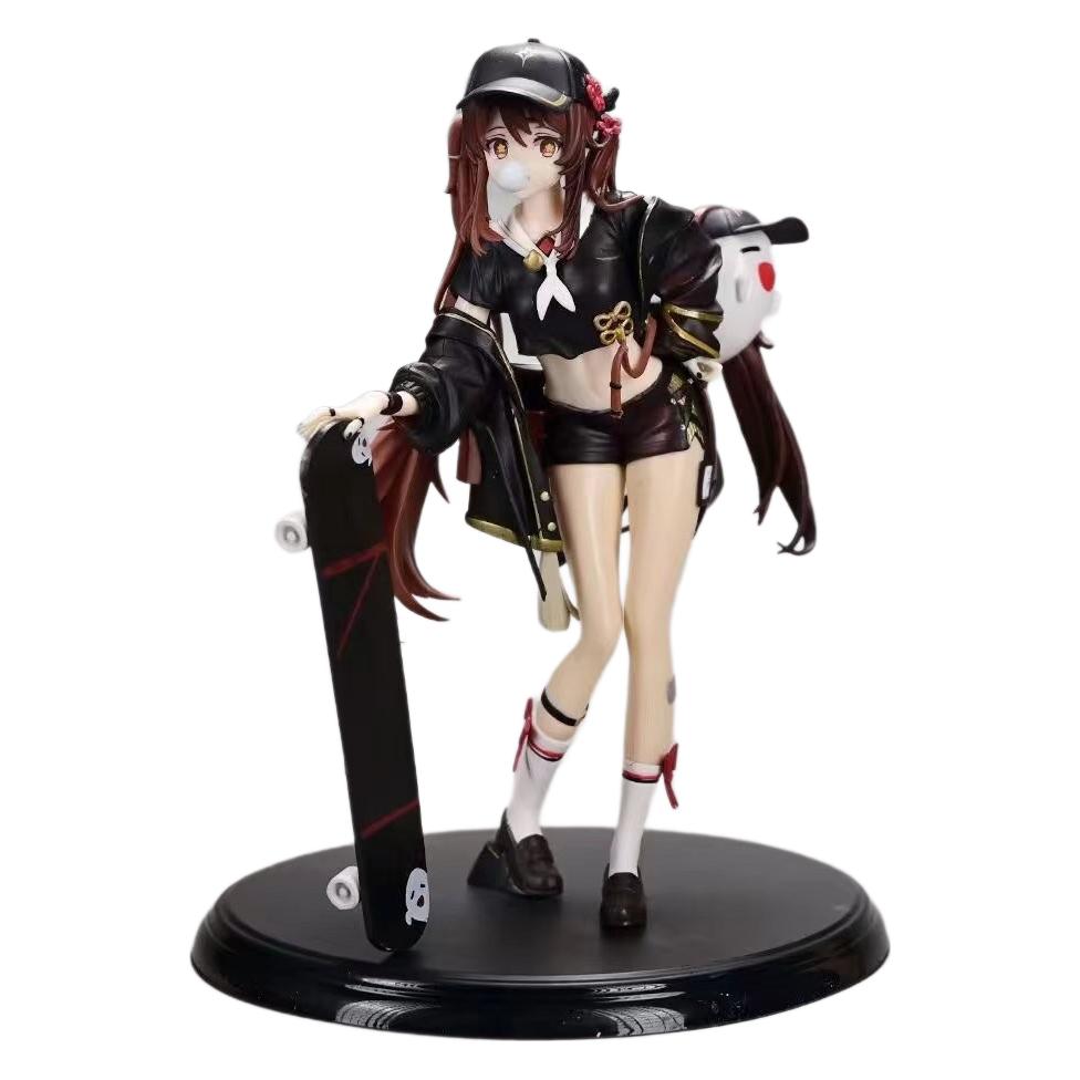 

Ху Тао Фигурка Одежда Скейтбординг Фигурки ПВХ Аниме Коллекция Модель Игрушка