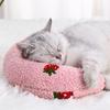 U-Shaped Pet Pillow Cat Neck Support Pillow Soft Fluffy Cat Calming Pillow with Cute Patterns Half Donut Cuddle Pillow for Cats And Small Dogs