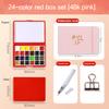 12/24 Colors Portable Travel Watercolor Palette With Waterbox Mini Paint Box Sketchbook Water Brush Student Outing Art Supplies