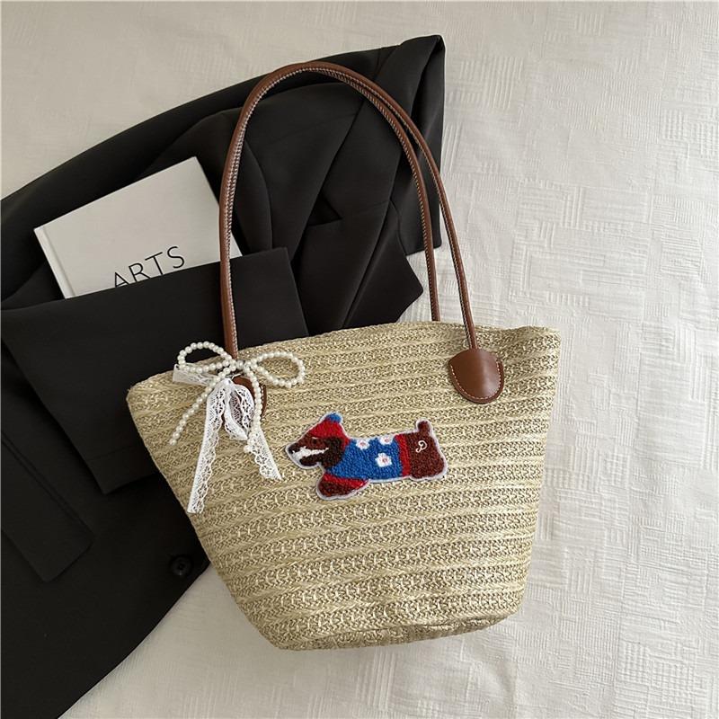 Beach Tide Niche Casual Women's Spring Commuting Large-capacity Straw Woven Bag Women's Shoulder Tote Bag