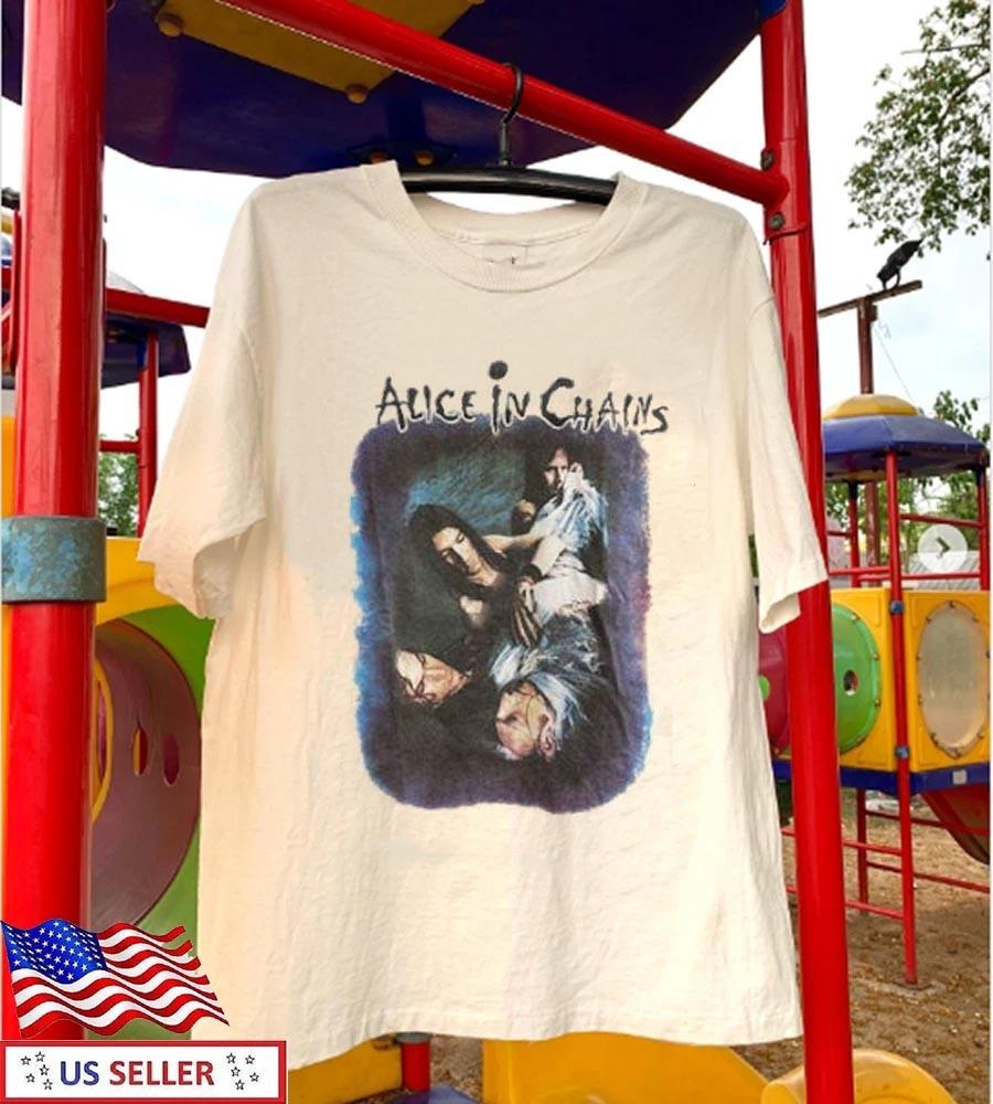 

Vintage 90s Alice In Chains We Die Young Natural Unisex Tshirt S-5XL Unisex T-Shirt XXXL