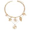 Summer Fashion Star Shell Necklace With Sun Charm For Women Casual Wear