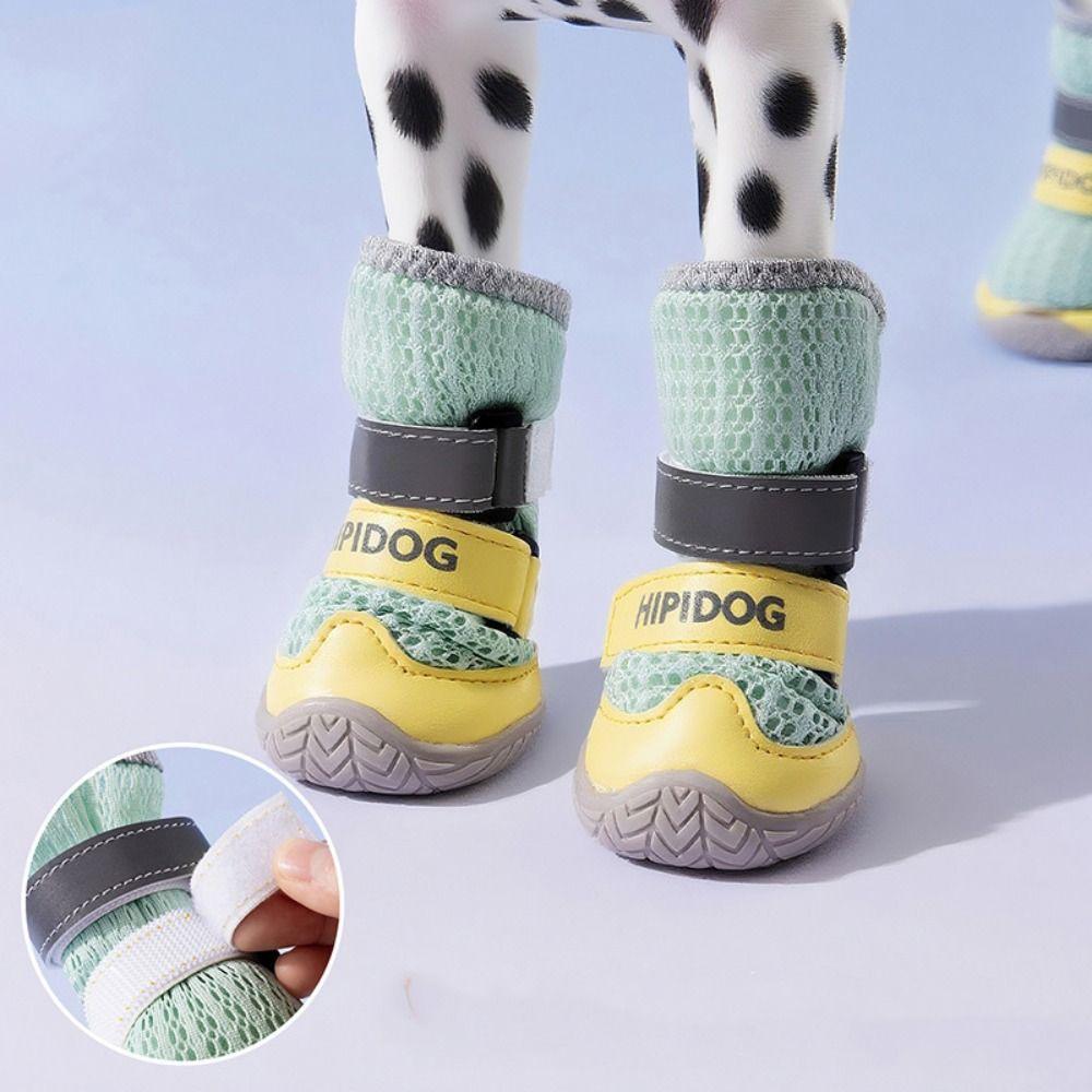 Rubber Sole Dog Mesh Shoes Breathable Dog Foot Covers Fashion Anti-Slip Pet Shoes  Beach