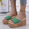 fashion Candy Color Women's Wedge Slippers Summer New Fashion All-match Casual Platform High Heel Slippers for Women Outdoor Sandals