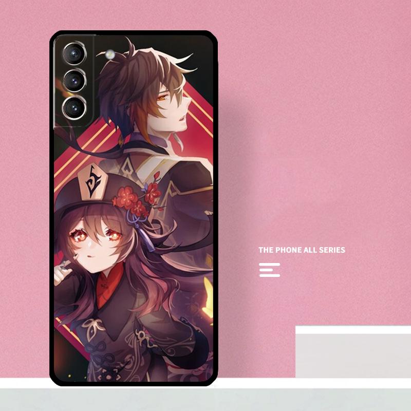 

Genshin Impact Hu Tao Ghost Phone Case For Samsung Galaxy S26 S25 S24 S20 S21 S22 S23 Ultra S10 Plus S25 FE Cover Coque Galaxy S22 Plus