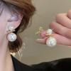 Silver Needle Luxury Pearl Heart Stud Earrings - Versatile, Fashionable Court Style