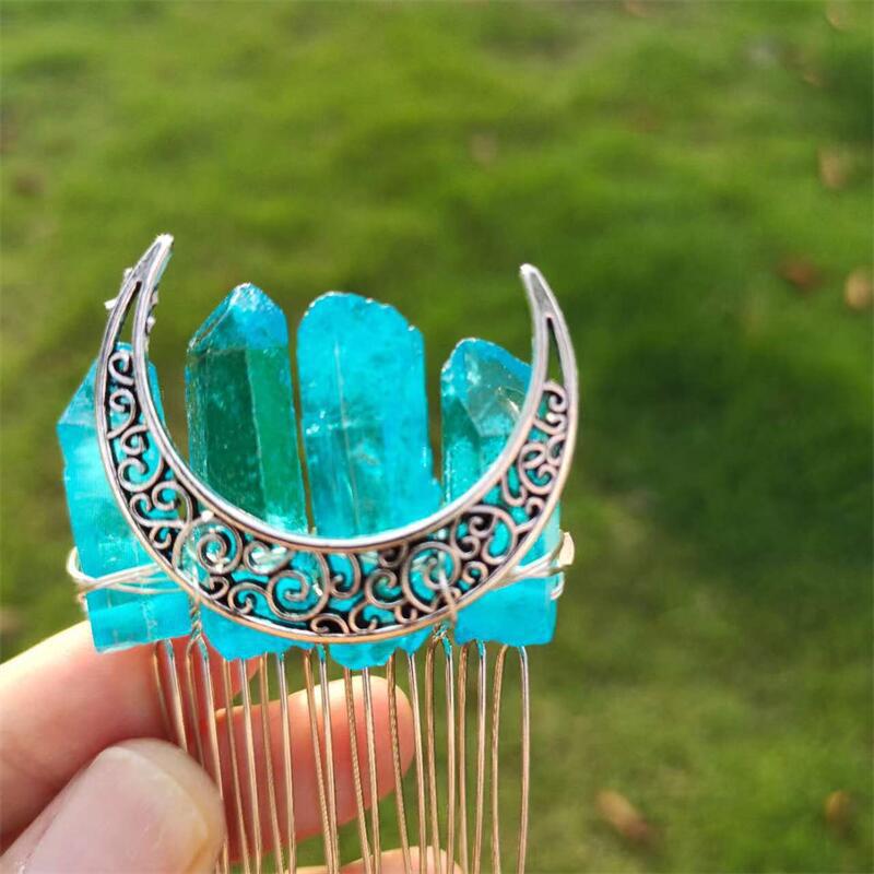Handmade Crystal Crown Hair Comb – 10-Tooth European & American Style Hair Accessory