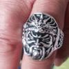 Adjustable Open Ring Men Women Plated Guan Yu Warrior Design Vintage Style Statement Jewelry Gift