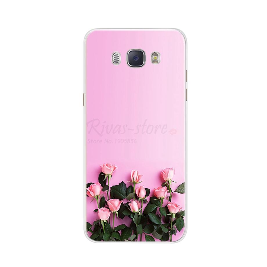For Coque Samsung Galaxy J5 2016 Case Phone Back Cover Flower Silicone Case for Samsung J5 2016 J510 J510F Protector Cover Cases