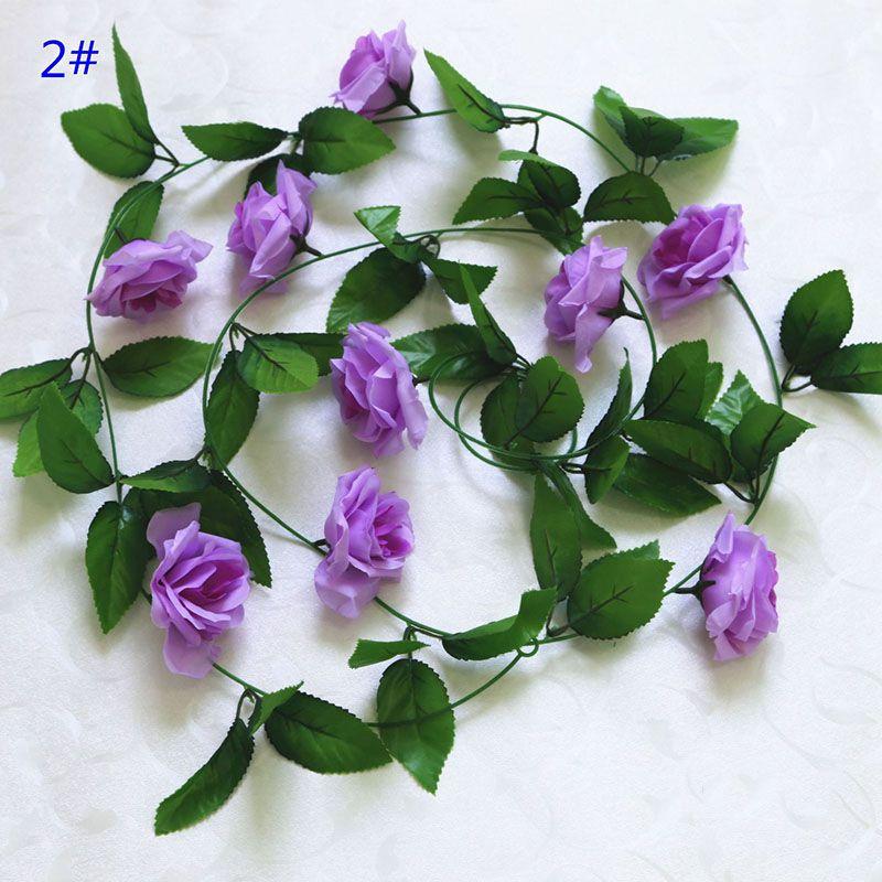24m Silk Long Rose Fake Flower Ivy Vine Leaf Garland Wedding Party Home Decor