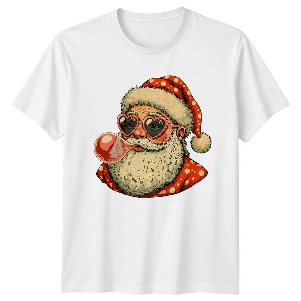 Santa Bubblegum Heart Sunglasses Christmas Holidays Unisexs Unisexs Graphic Tee S