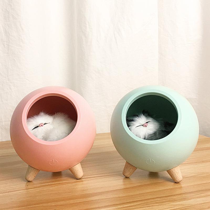 Cat Night Light Small Pet House Atmosphere Lamp Led Bedroom Bed with Sleep Light Usb Charging Cute Pet Cat Light ZP8051442