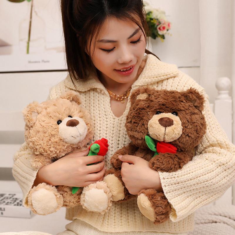 Bear Rose Cute Plush Toy Gift  Girlfriend  Festival Present Stuffed Fill Doll