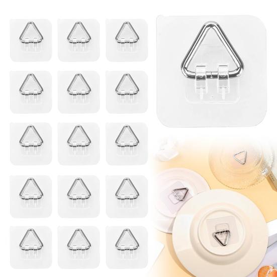 10/20/30Pcs Invisible Adhesive Plate Hangers Strong Load-bearing Easy To Install Wall Plate Hangers Picture Hanging Vertical Hooks