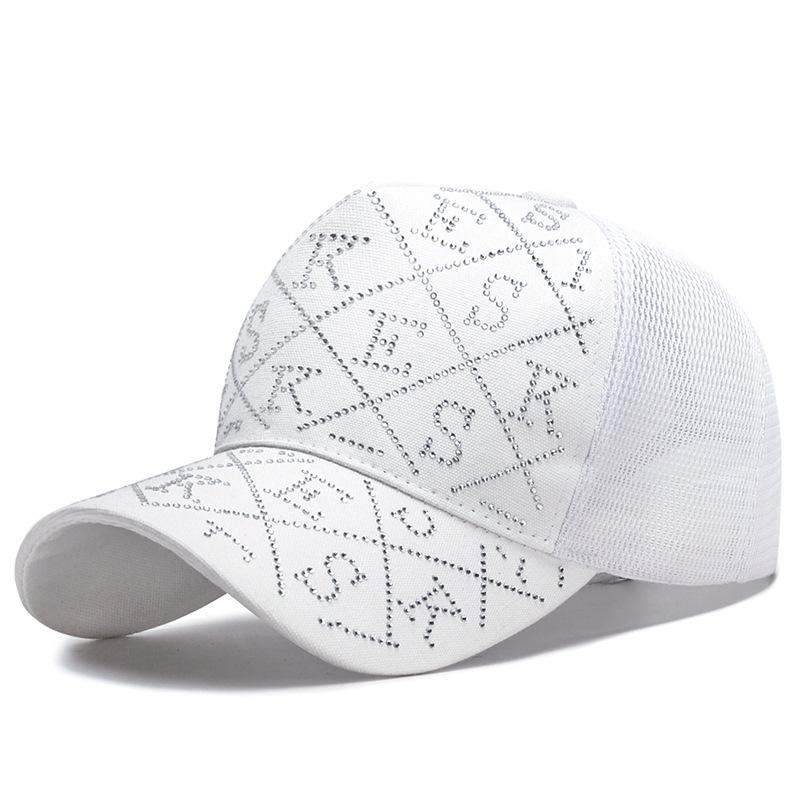 Dámská štrasová kšiltovka Opalovací krém Jaro Léto Síťovaná čepice Klobouky kšiltovky Rybářská čepice Peak Cap