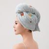 Bear Embroidered Head Wrap Thickened Quick Drying Hoodie Comfortable Bath Hat  Swimming