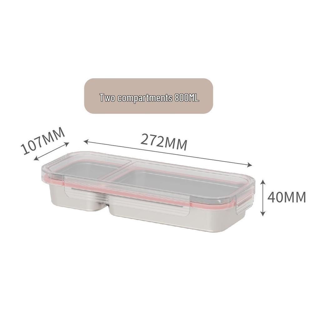 304 Stainless Steel Bento Box with Compartmented Sealing, Fat-Reducing Design, and Flavor-Protecting Features for Refrigerator/Freezer Use.