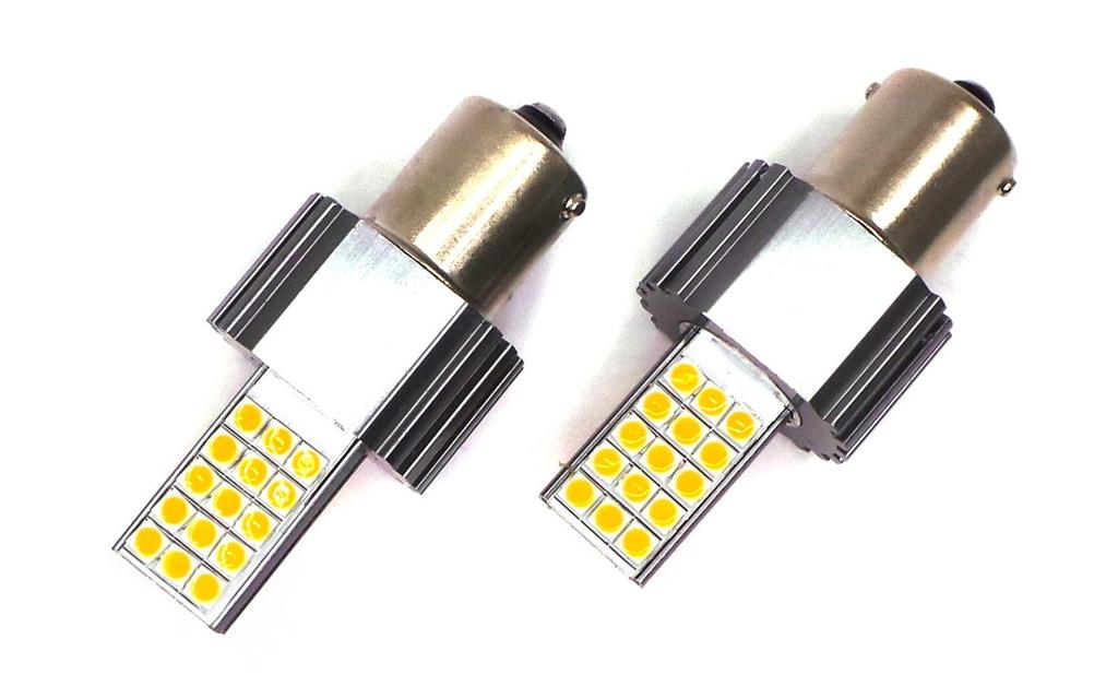 LED Bulbs 2x P21W, BA15S 12-24V CANBUS Orange New, Off-Road