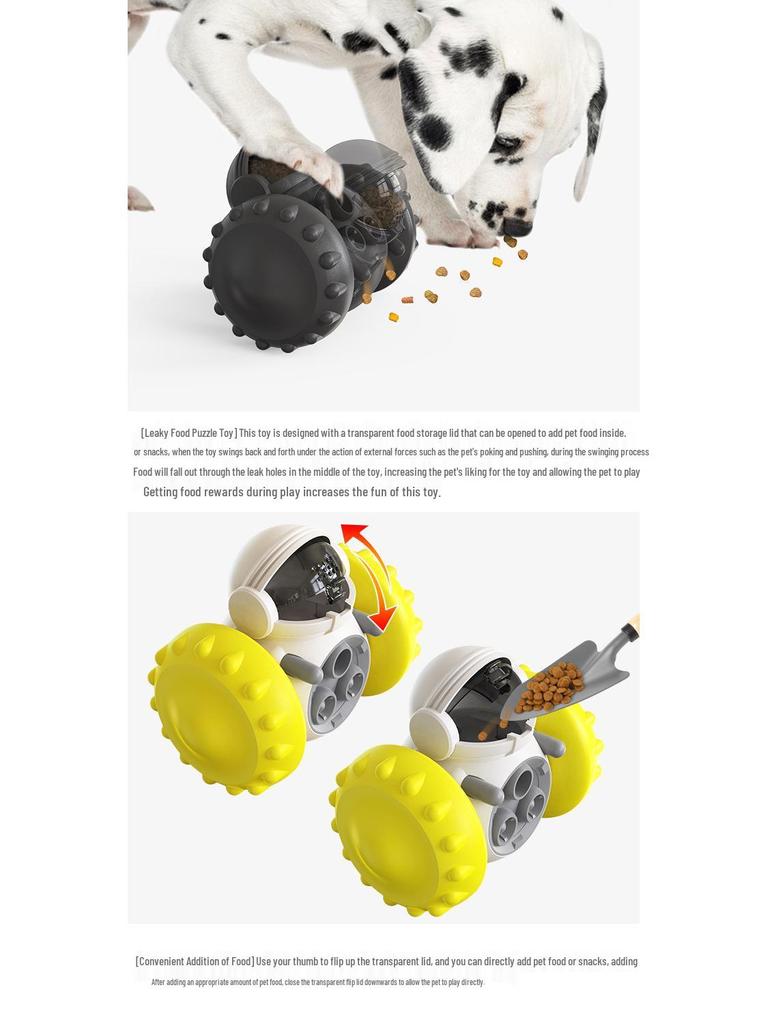 Interactive Pet Food Toy: Robot Car Tumbler for Slow Feeding and Play