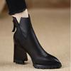 Fashion Women's High-heeled Ankle Boots  Fashion Pointed Toe Zipper British Retro Anti Slip Women's Short Boots Botas Mujer