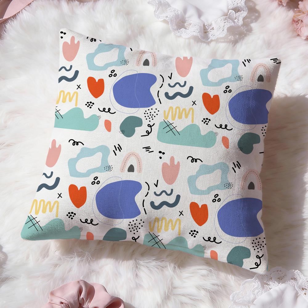 Memphis Seamless Patterns Cushion Cover Premium Comfort Reversible Pillow Cove -Two In One Design for Any Room & Car Interior