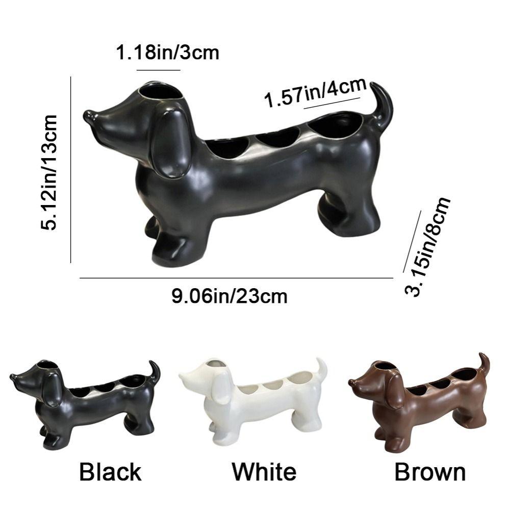 Space Saving Dachshund Toothbrush Holder Ceramic Electric Toothbrush Holder  Sink