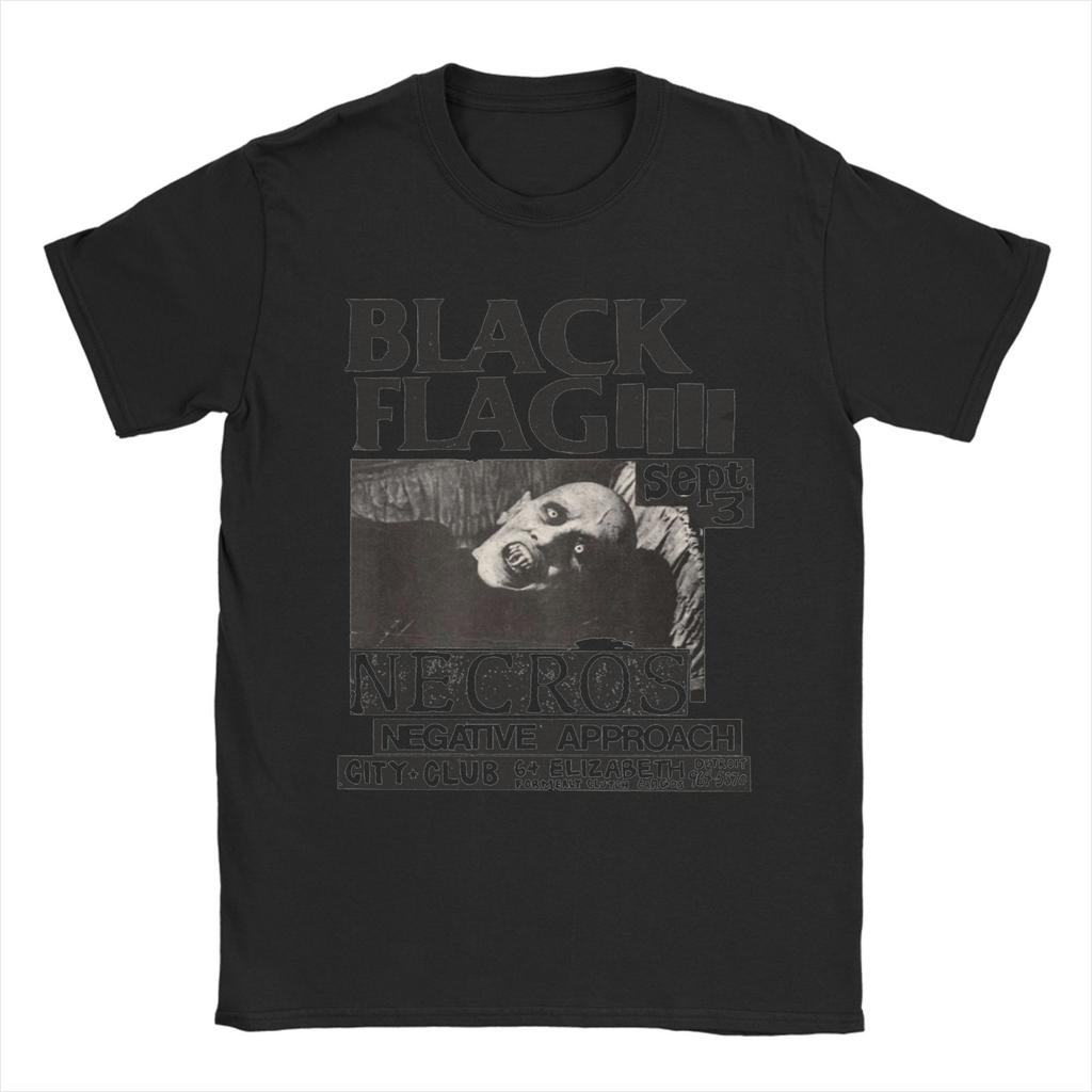 Funny Necros Black Flag T Shirt Men Cotton Short Sleeve Round Neck Summer Tops