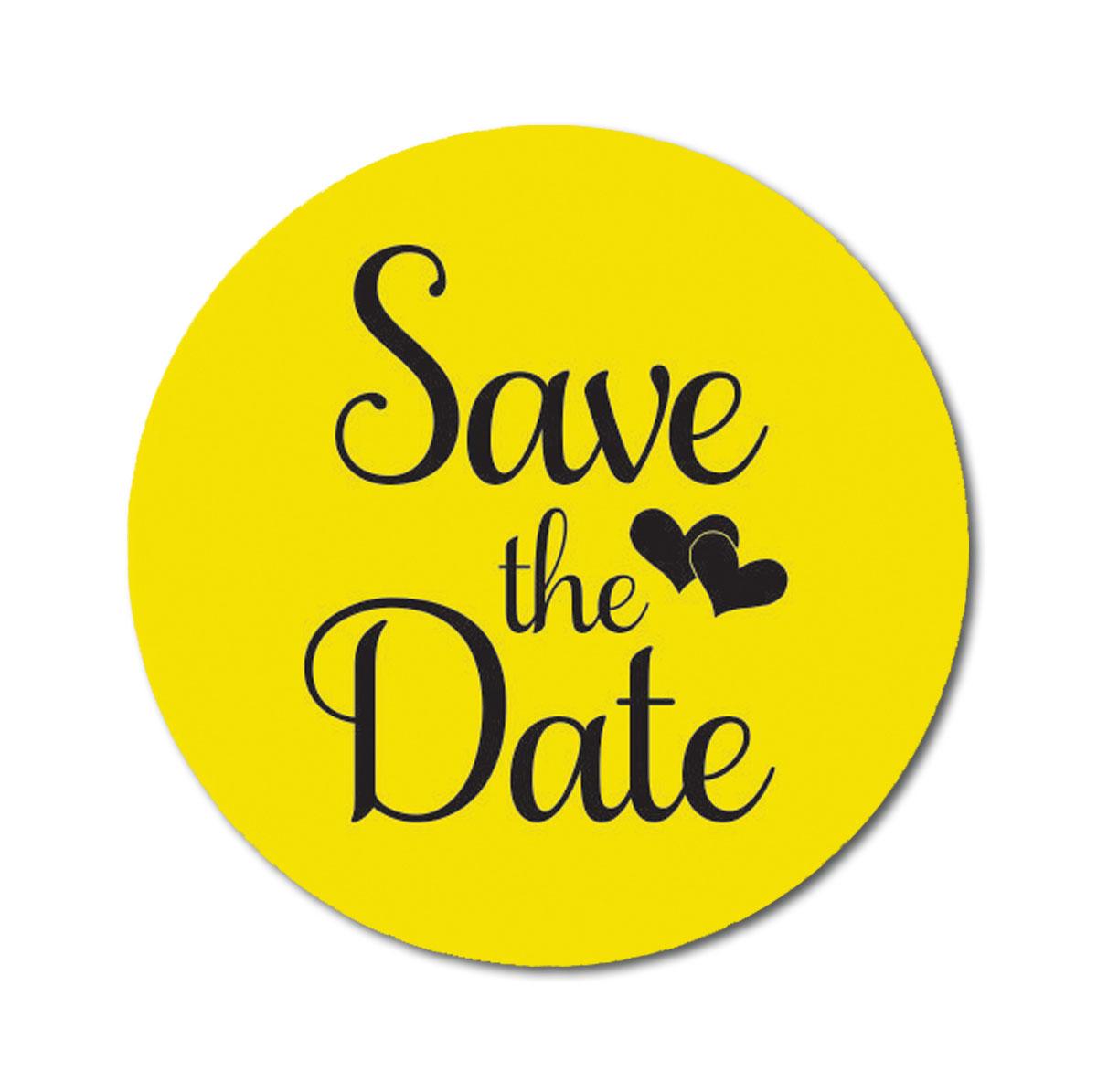 

Дорогий сувенір 1,6 дюйма круглий DIY чорне серце каліграфія Save The Date Label Stickers-45 1.6 Inches Diameter жовтий