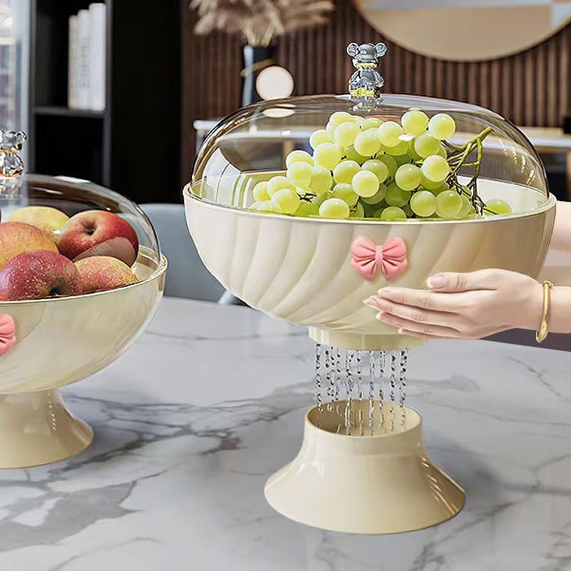 Průhledný multifunkční talíř na ovoce a svačinu na konferenční stolek do obývacího pokoje